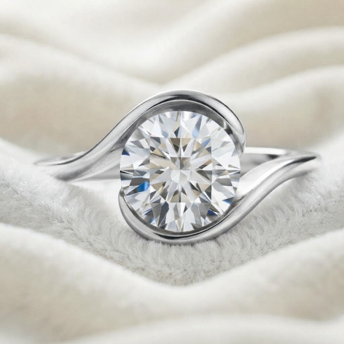 Celtic Style Solitaire Lab Diamond Ring