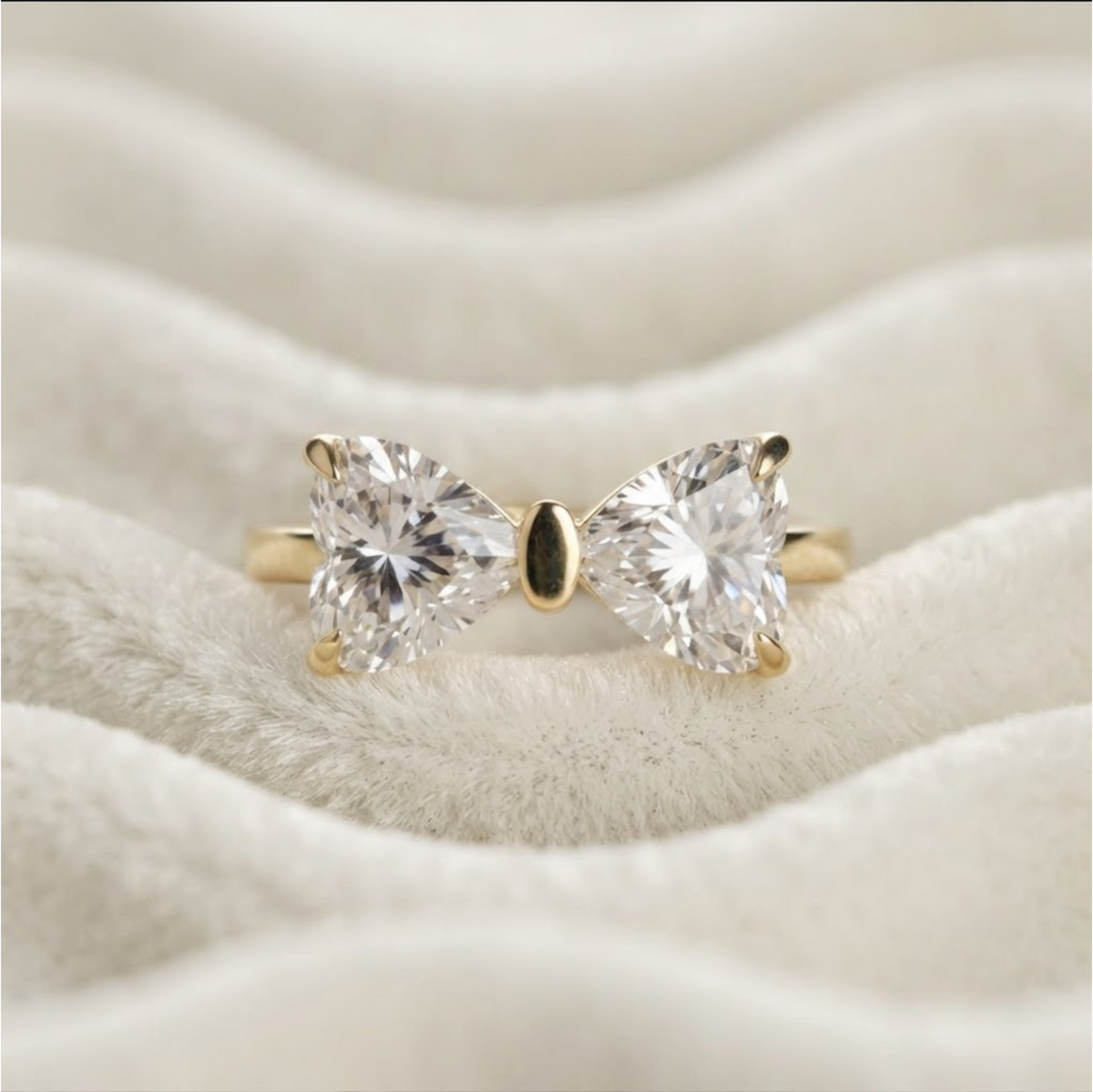 Bow Heart Shape Lab Grown Diamond Ring