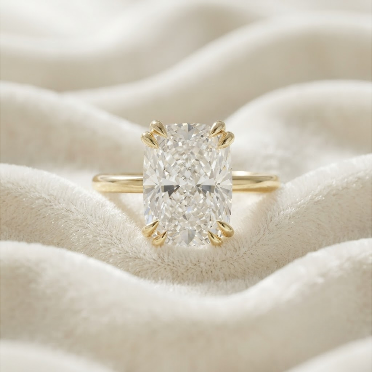 4 Carat Cushion  Engagement Ring