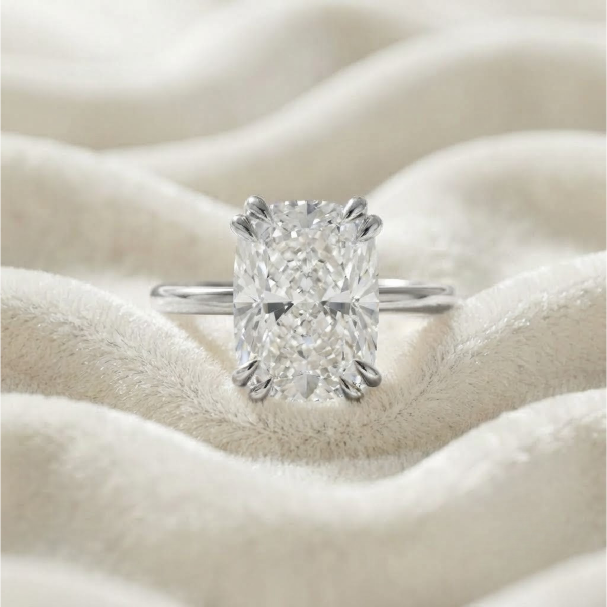 4 Carat Cushion  Engagement Ring