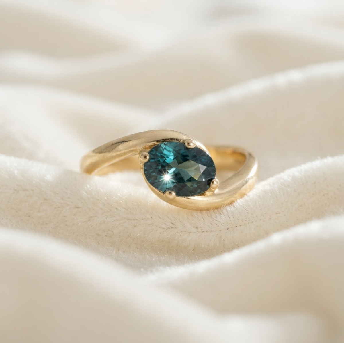 Blue Sapphire Engagement Ring
