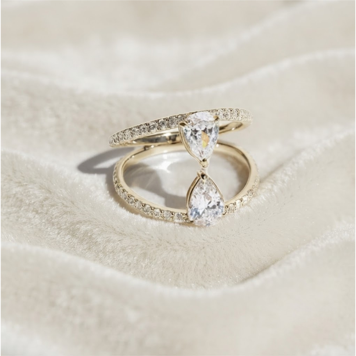Double Pear Lab Grown Diamond Engagement Ring