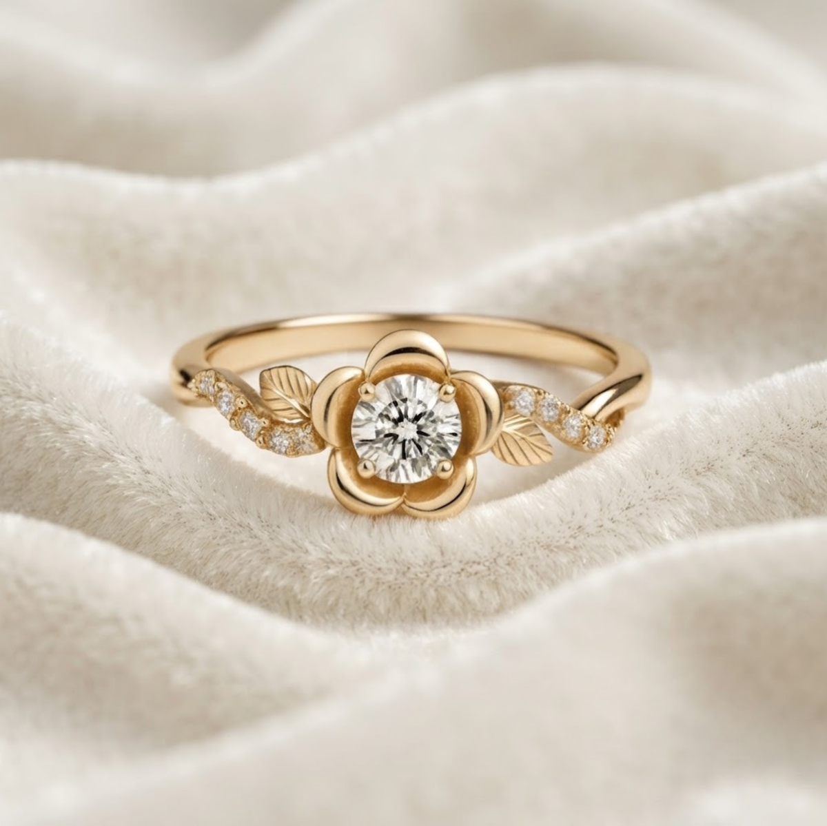 Flower Lab Grown Diamond Engagement Ring
