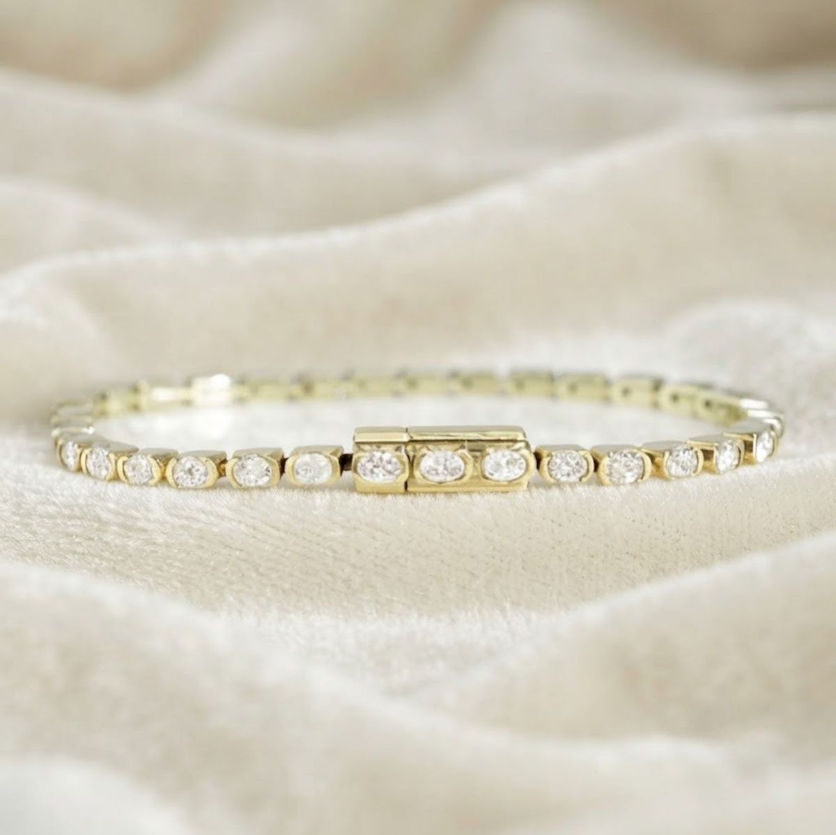 Oval Cut Lab Grown Diamond Tennis Bracelet