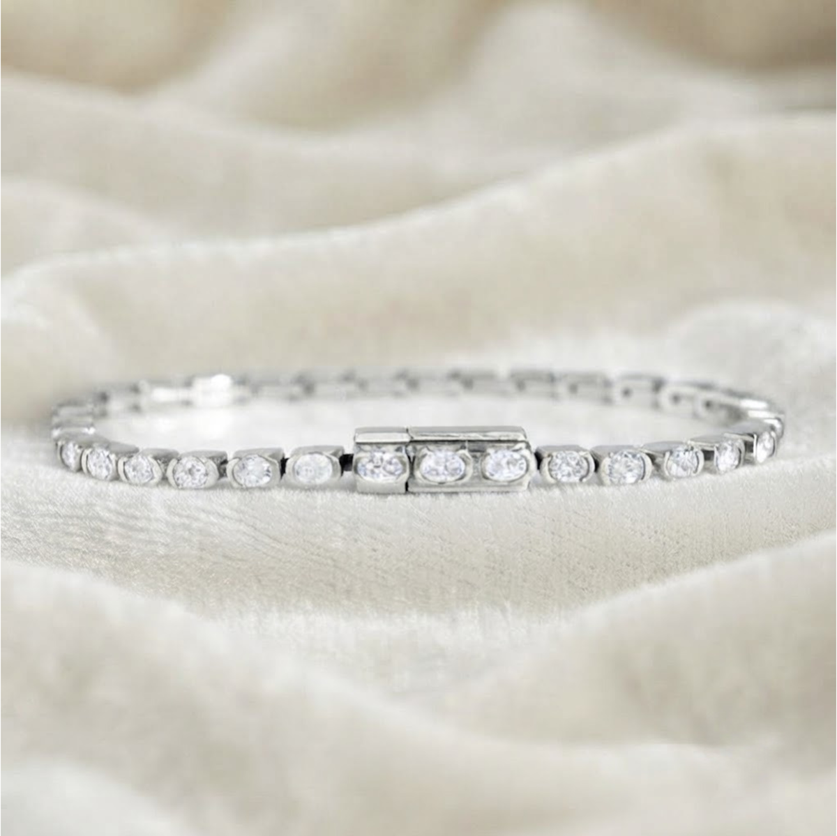 Oval Cut Lab Grown Diamond Tennis Bracelet