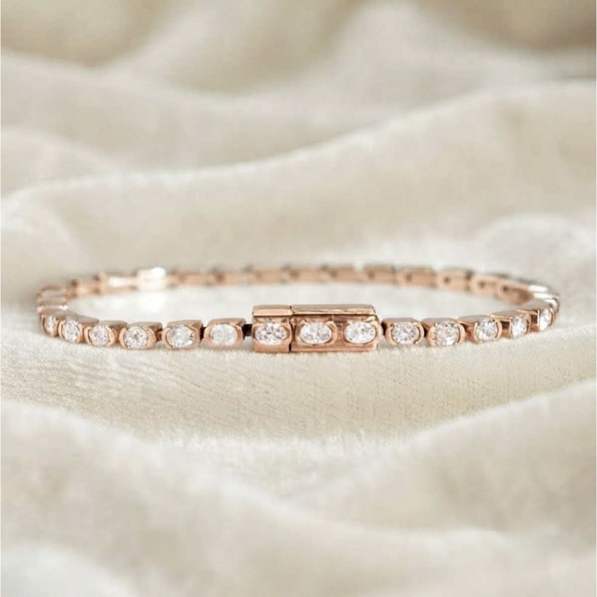 Oval Cut Lab Grown Diamond Tennis Bracelet