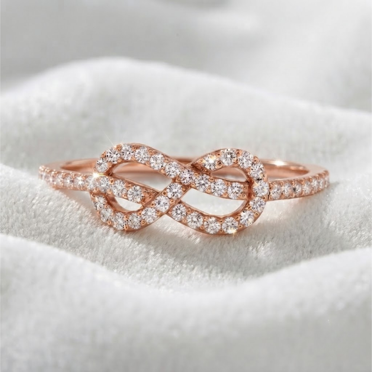 Infinity Love Knot Lab Grown Diamond Statement Ring