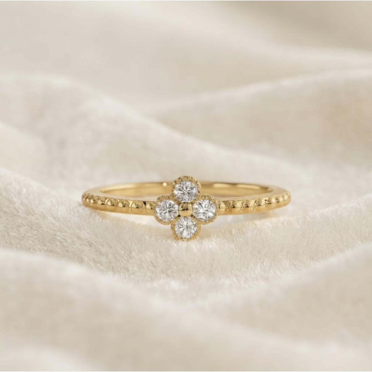 Lab Grown Diamond Clover Promise Ring
