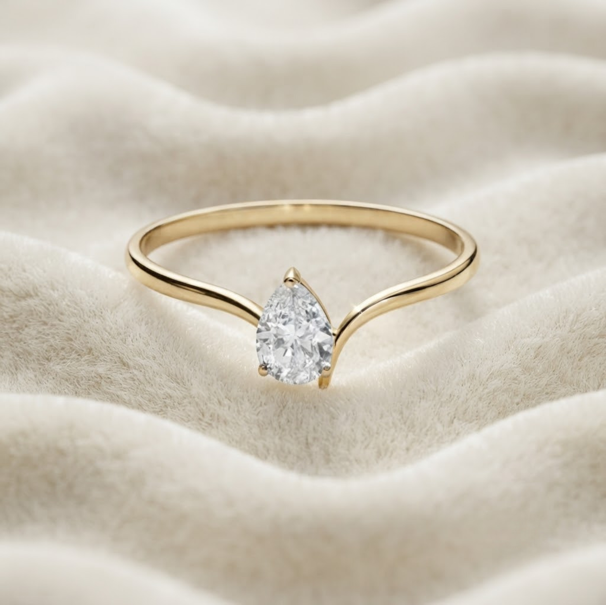 Unique Pear Cut Engagement Ring