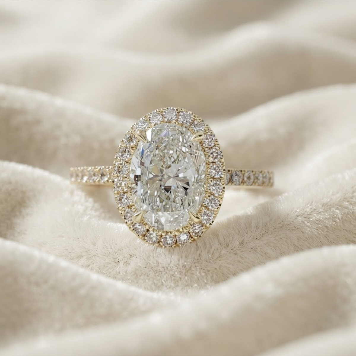 Oval Halo Engagement Ring