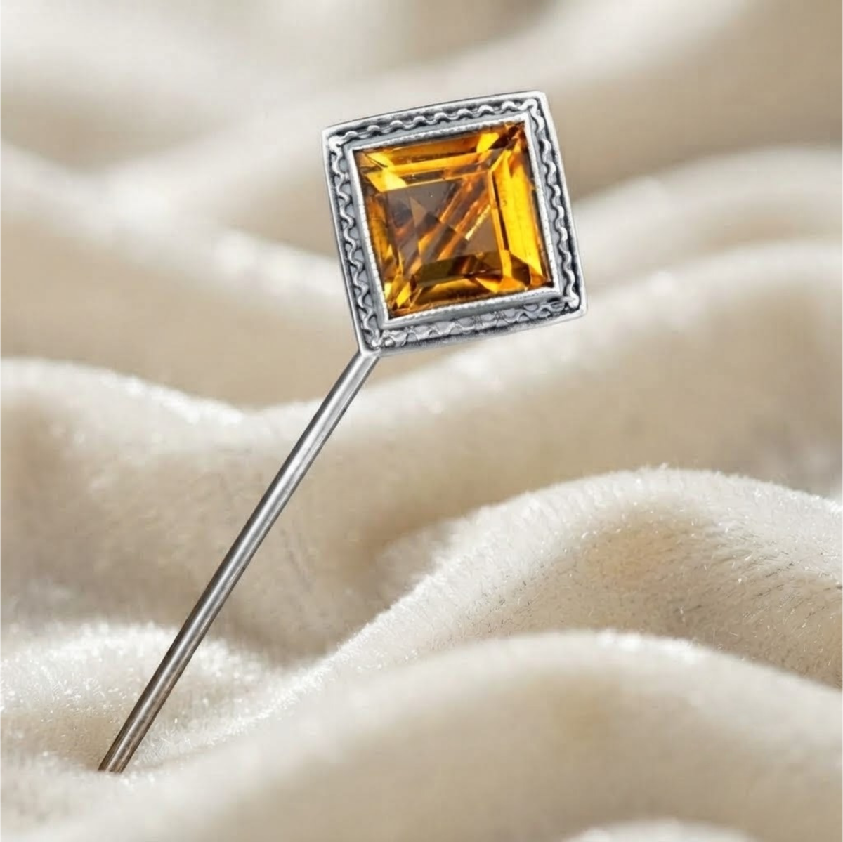Vintage Victorian Citrine Brooch Stick Pin