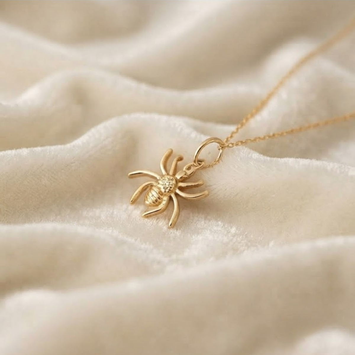 14K Gold Spider Tarantula Necklace Halloween Jewlery
