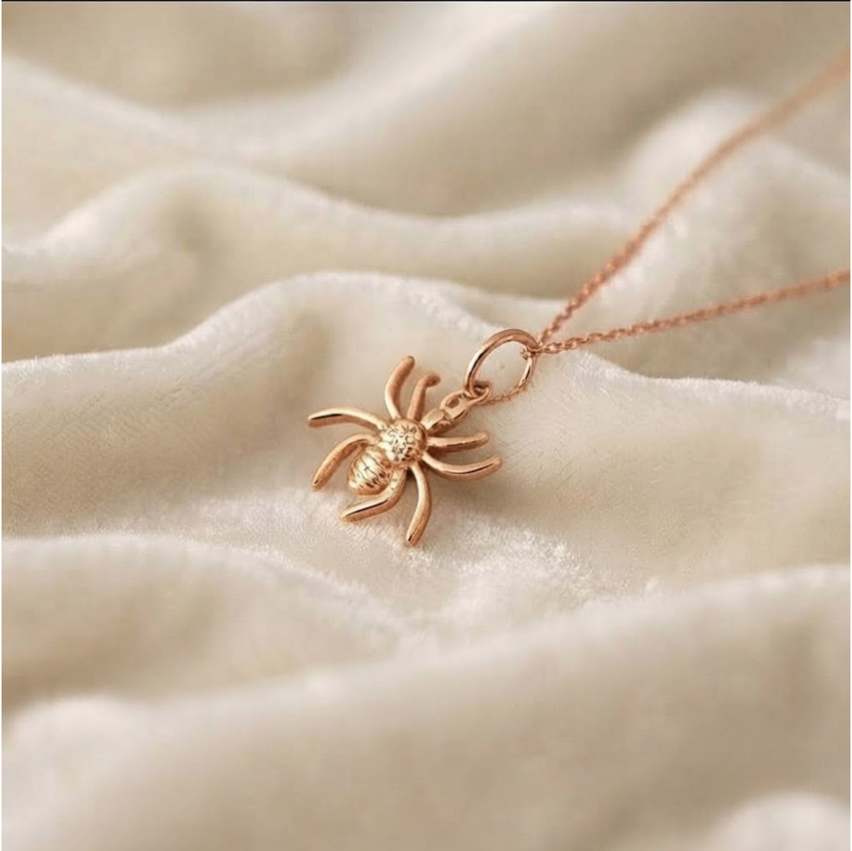 14K Gold Spider Tarantula Necklace Halloween Jewlery