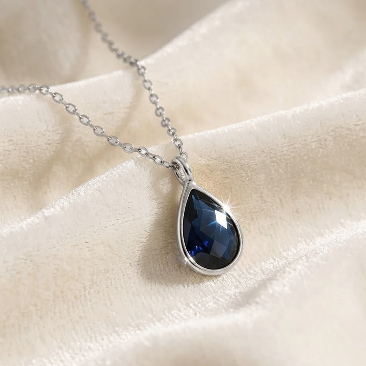 Dainty Initial Onyx Drop Pendant