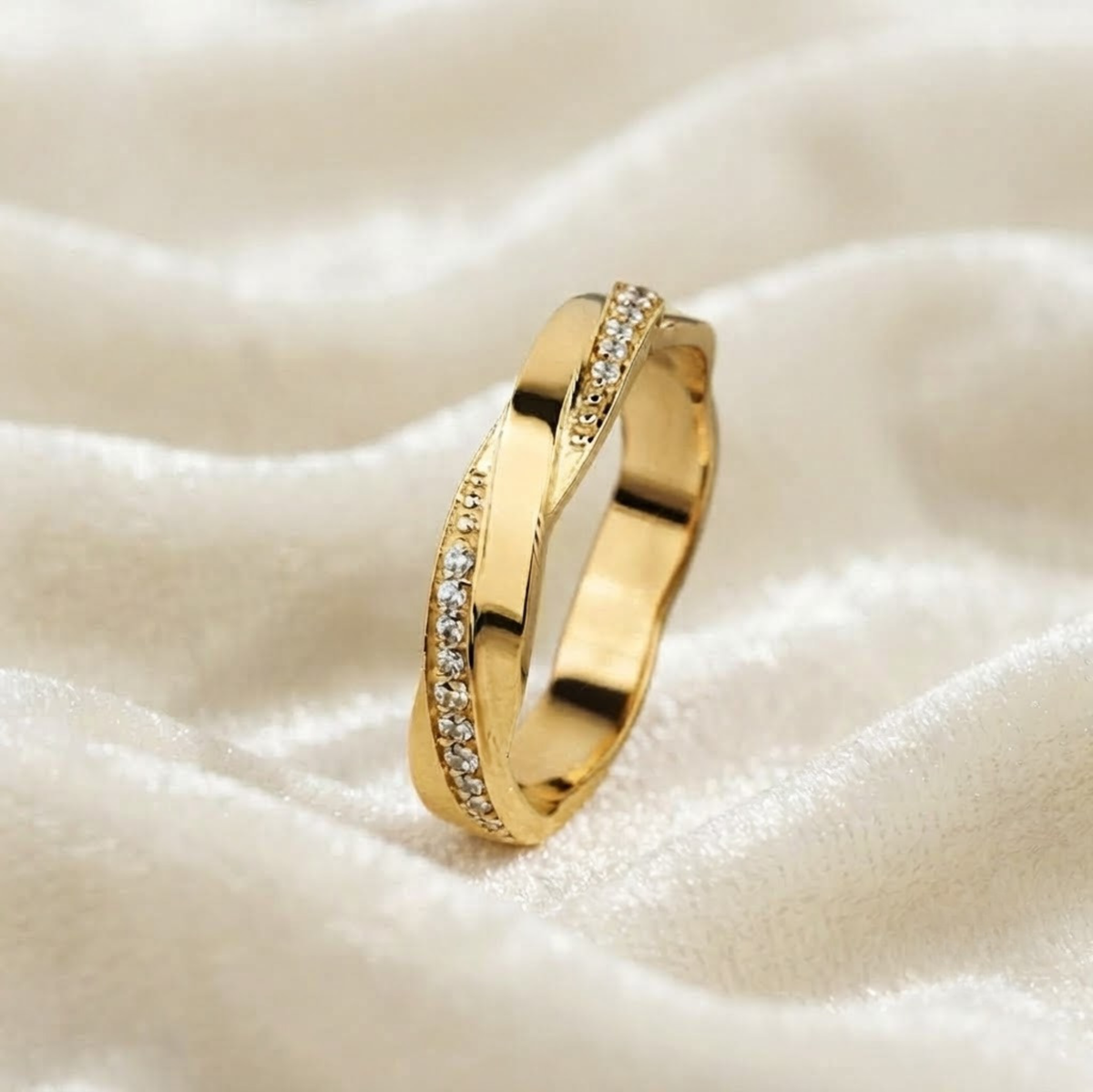 14K Gold Ehering für Paare mit Diamanten zum Hochzeitstag