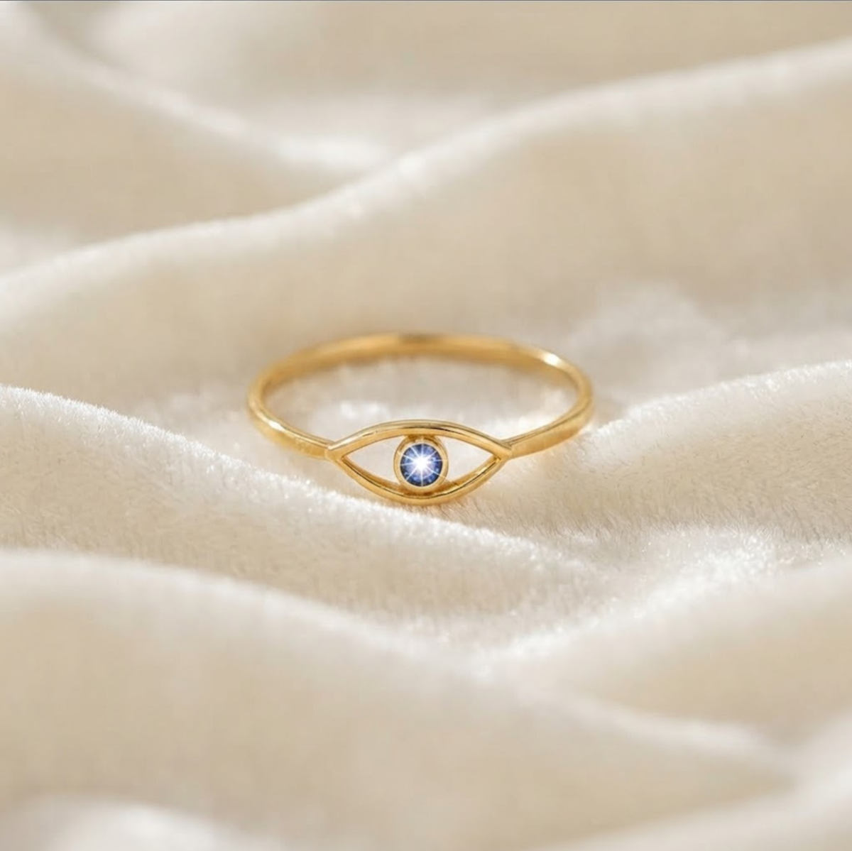 Evil Eye Ring | Dainty Sapphire Evil Eye Jewelry.