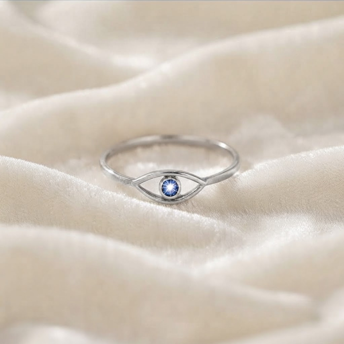 Evil Eye Ring | Dainty Sapphire Evil Eye Jewelry.
