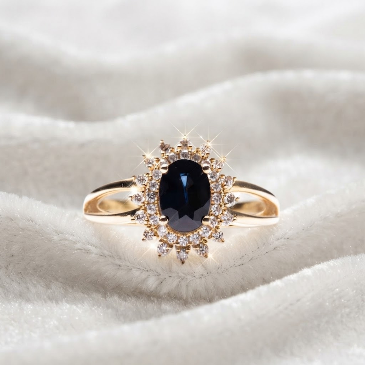 Oval Sapphire Wedding Ring