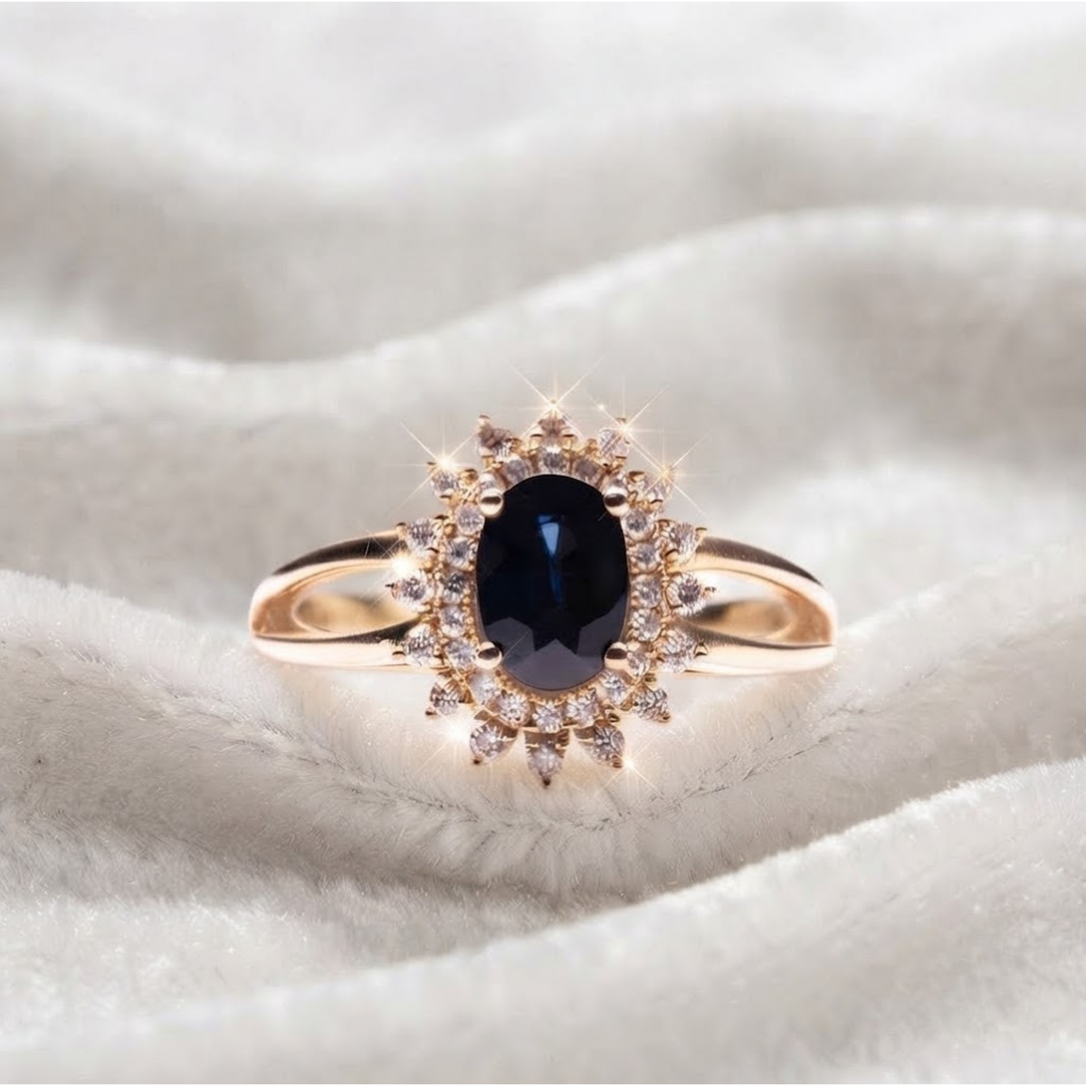 Oval Sapphire Wedding Ring