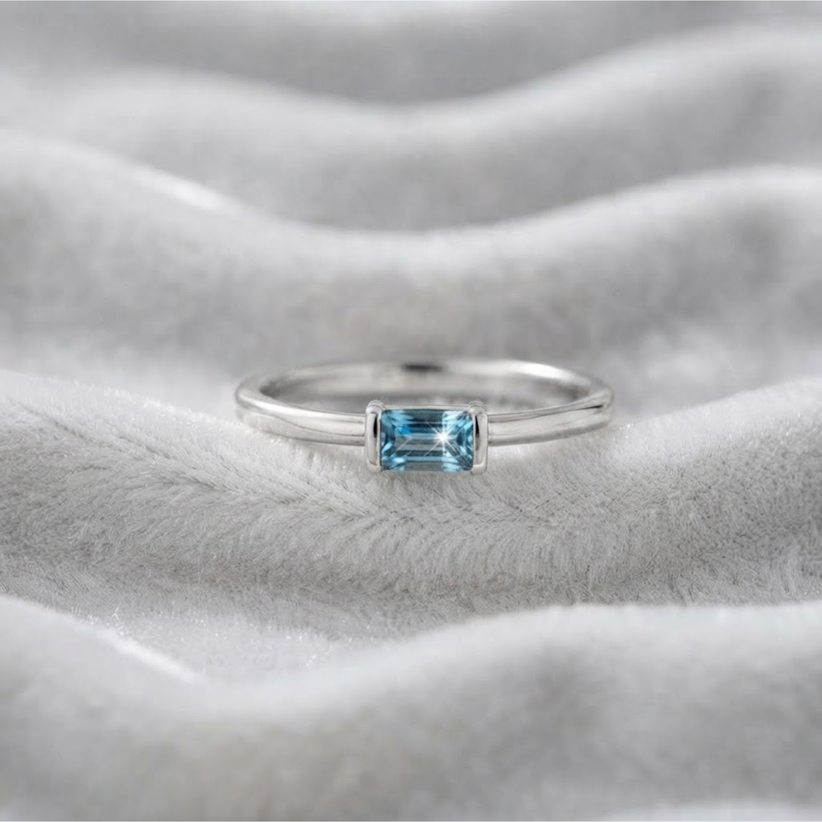 London Blue Topaz Unique Engagement Ring.