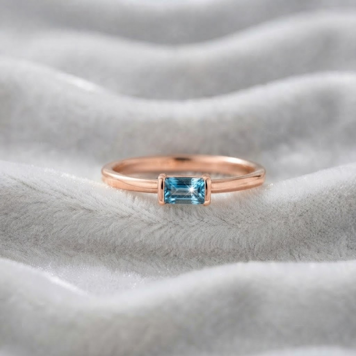 London Blue Topaz Unique Engagement Ring.