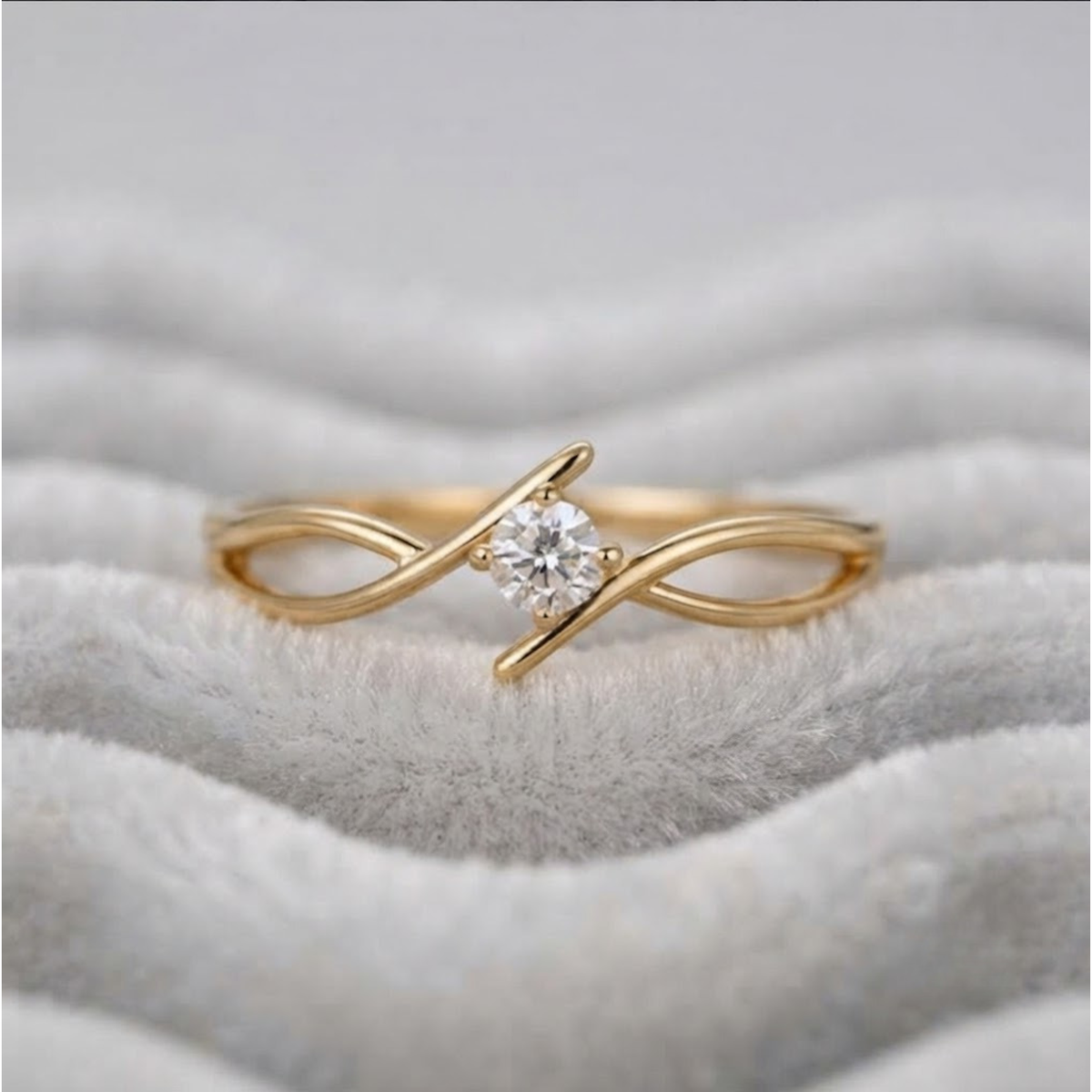 Verlobungsring aus 14 Karat Gelbgold, keltischer Stil, Solitär, 0,50 Karat, Labor-Diamant