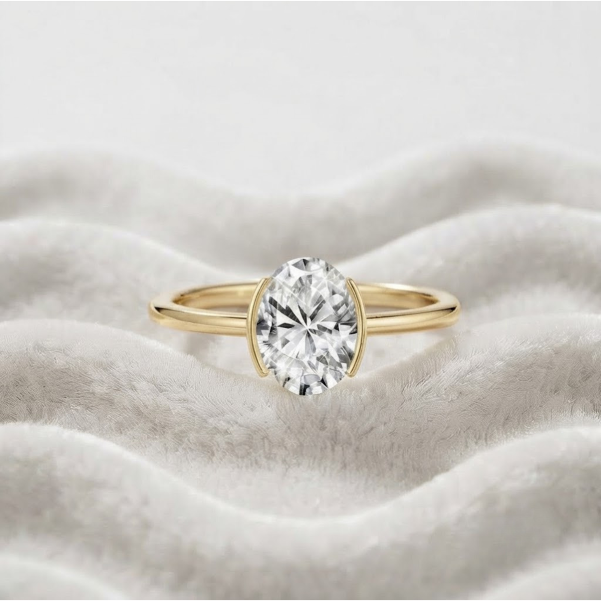 Oval Lab Grown Diamond Solitaire Wedding Ring