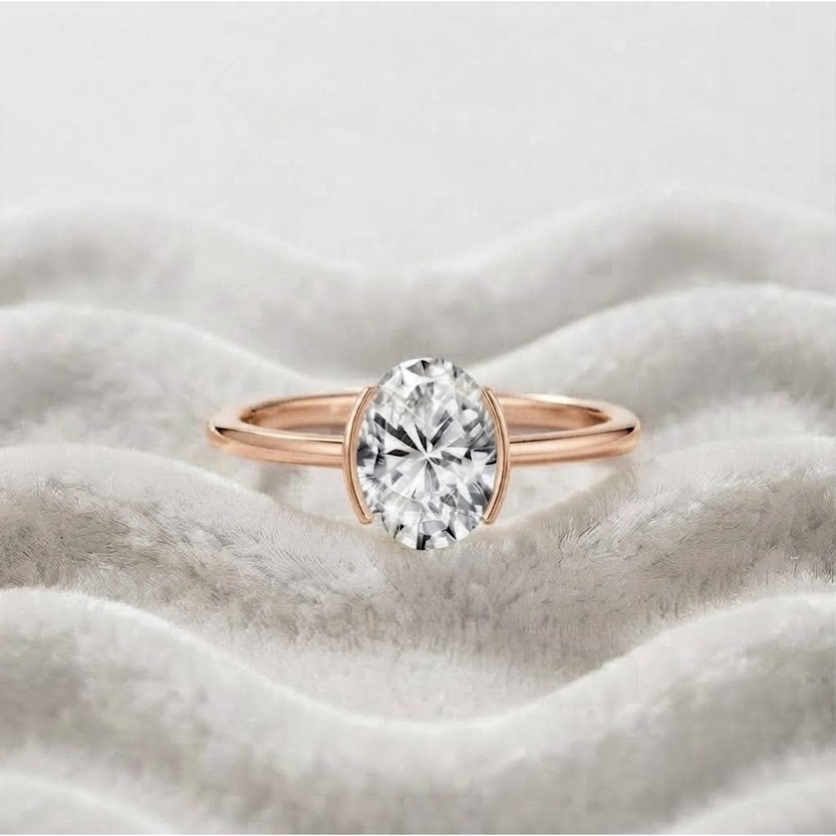 Oval Lab Grown Diamond Solitaire Wedding Ring