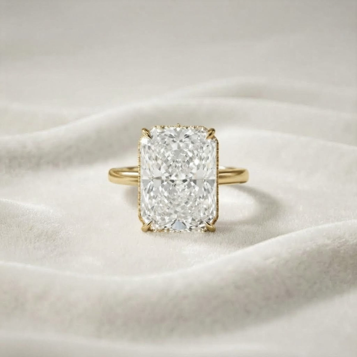 Solid Gold 10.00 Carat Lab Grown Diamond Ring
