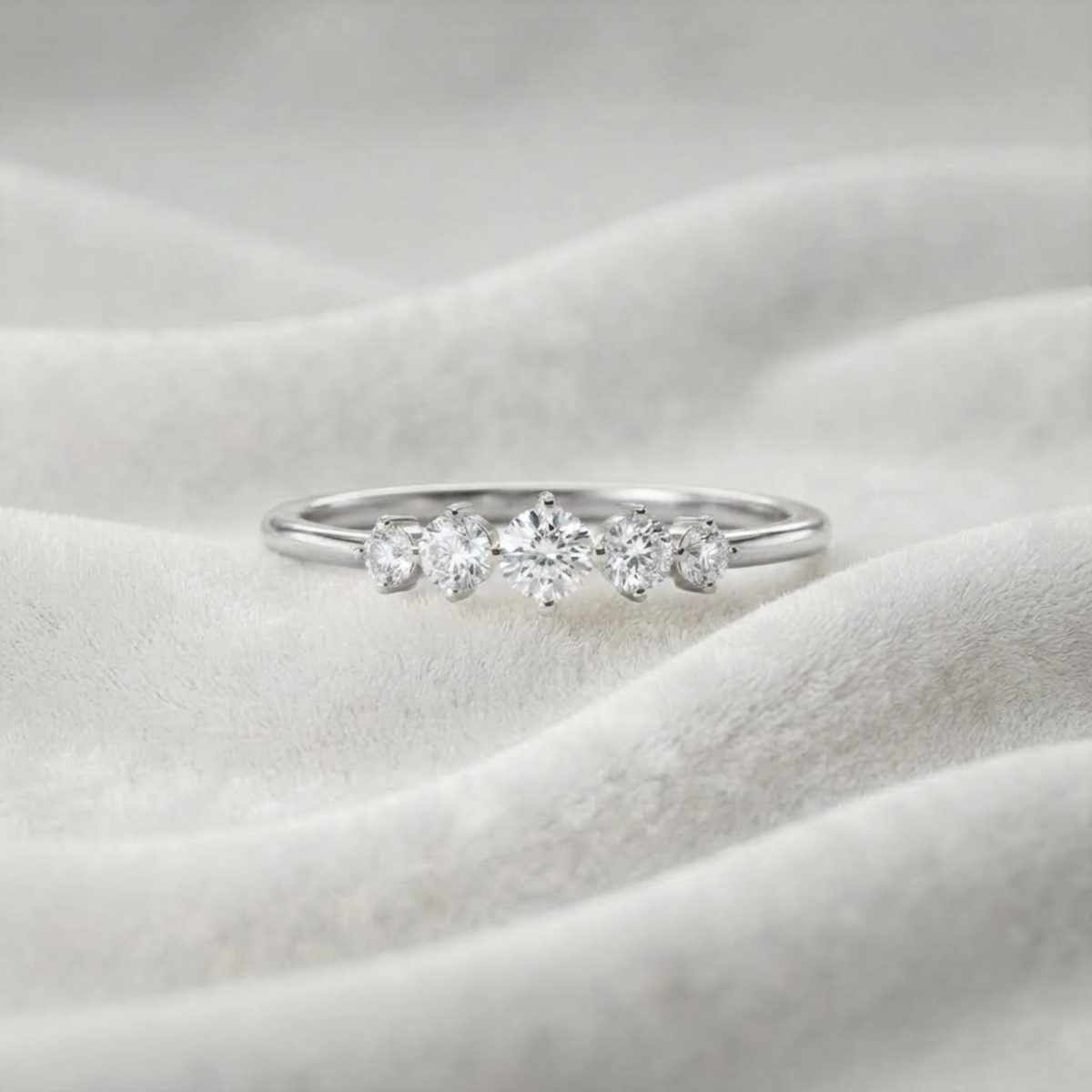 Lab Grown Solid Gold 5 Stone 0.15 CTW Lab Grown Ring
