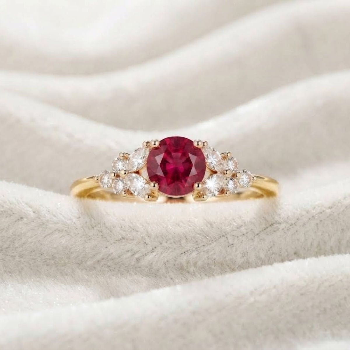 14K Rubin Juli Geburtsstein 0.60 Karat Rubin Verlobungsring
