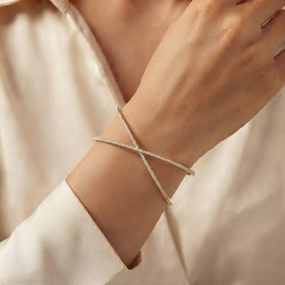 Wide Cuff Bracelet for Lab grown Diamond