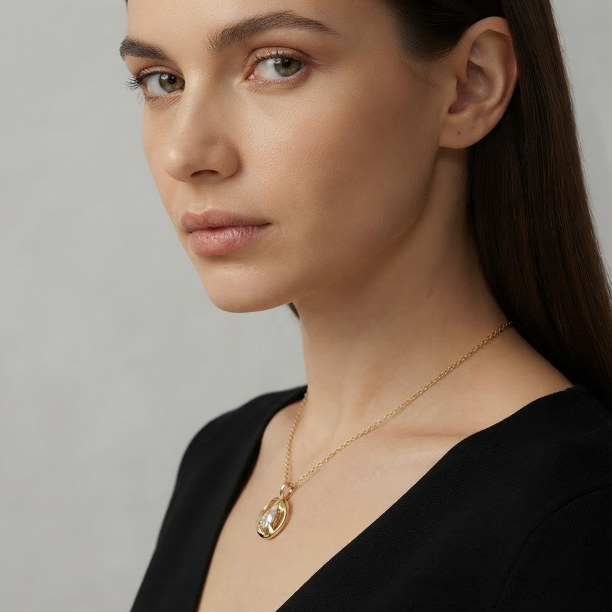 Pear Diamond Necklace