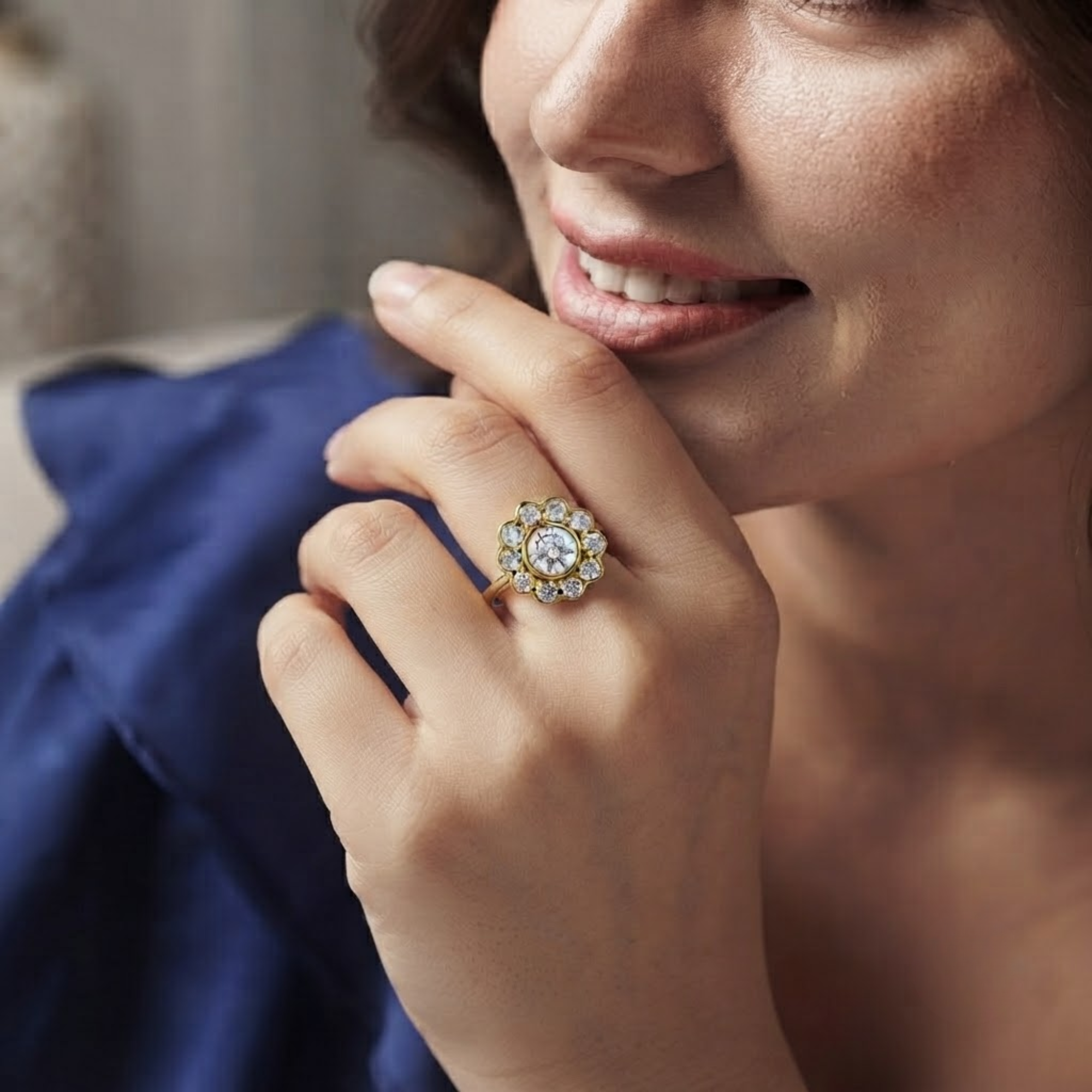 Floral Cluster Lab Grown Diamond Ring