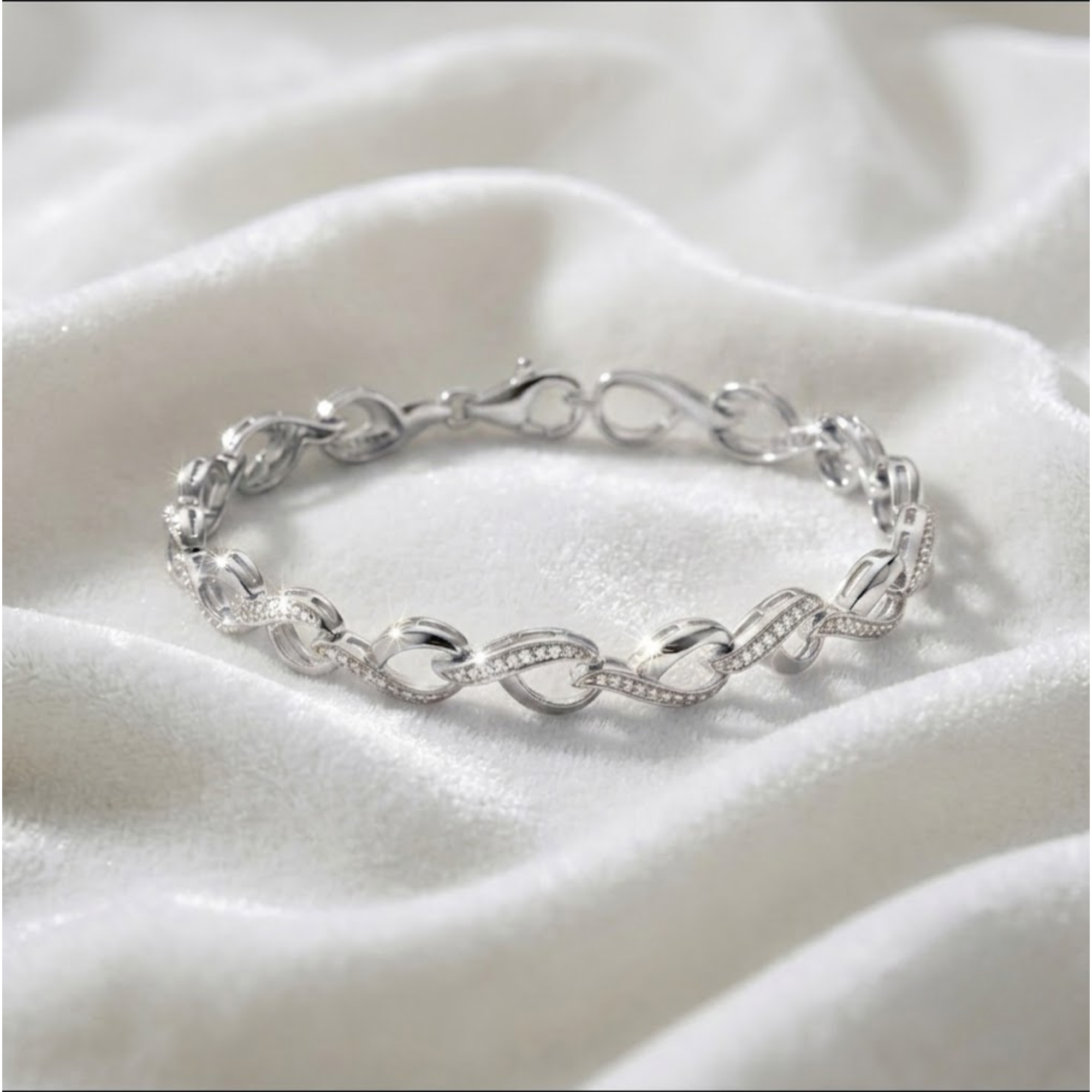 Diamond Infinity Link Bracelet