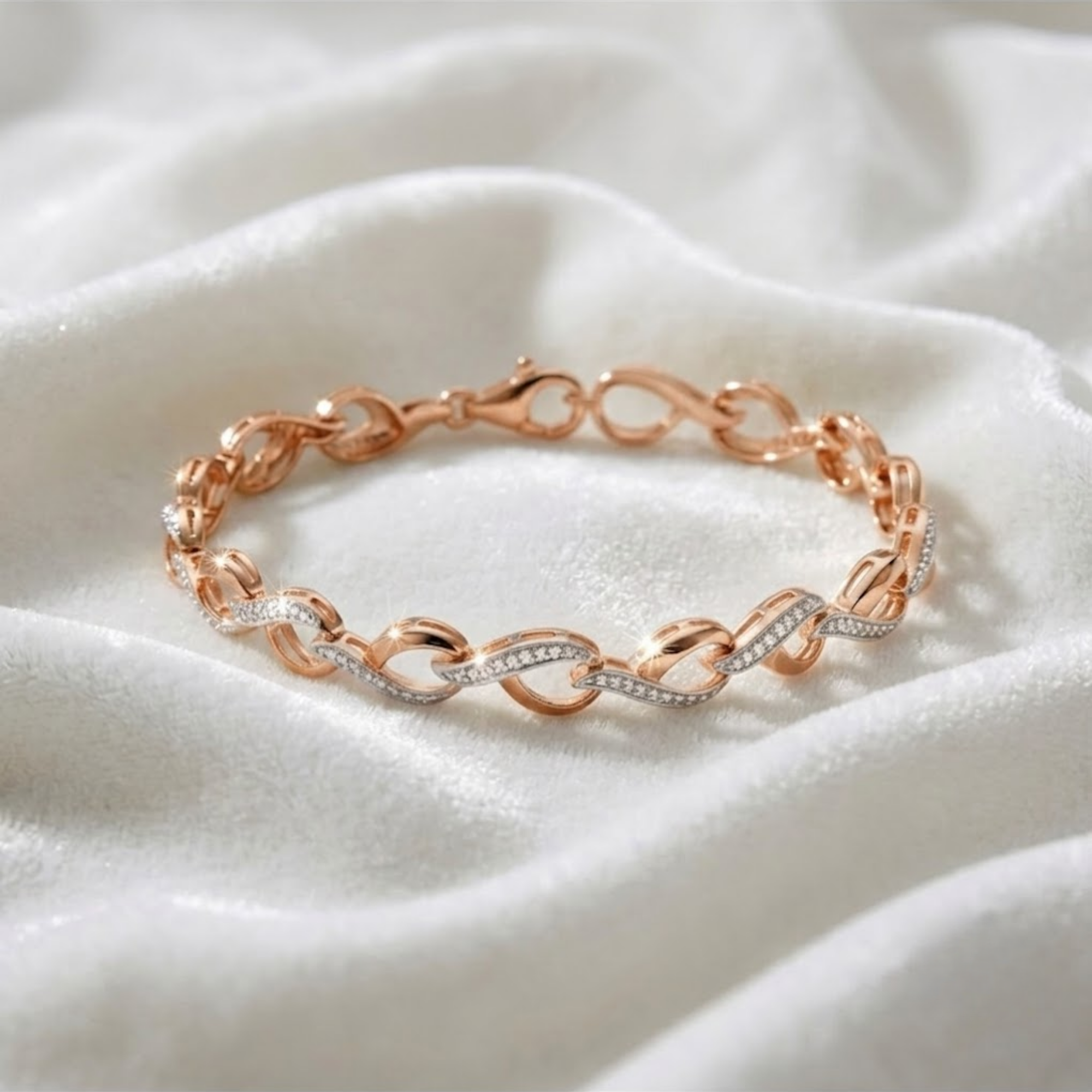 Diamond Infinity Link Bracelet