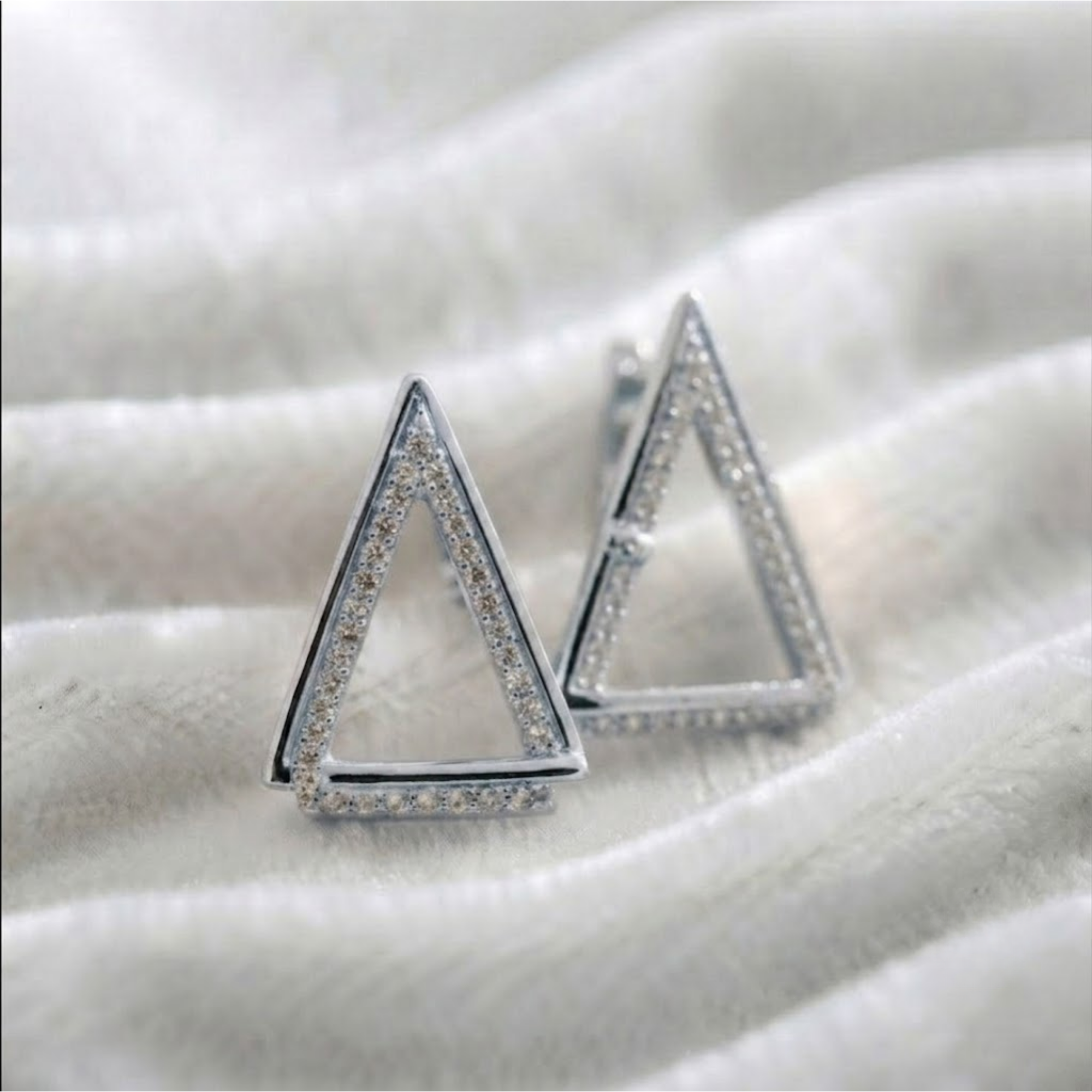 Geometric Diamond Drop Earrings