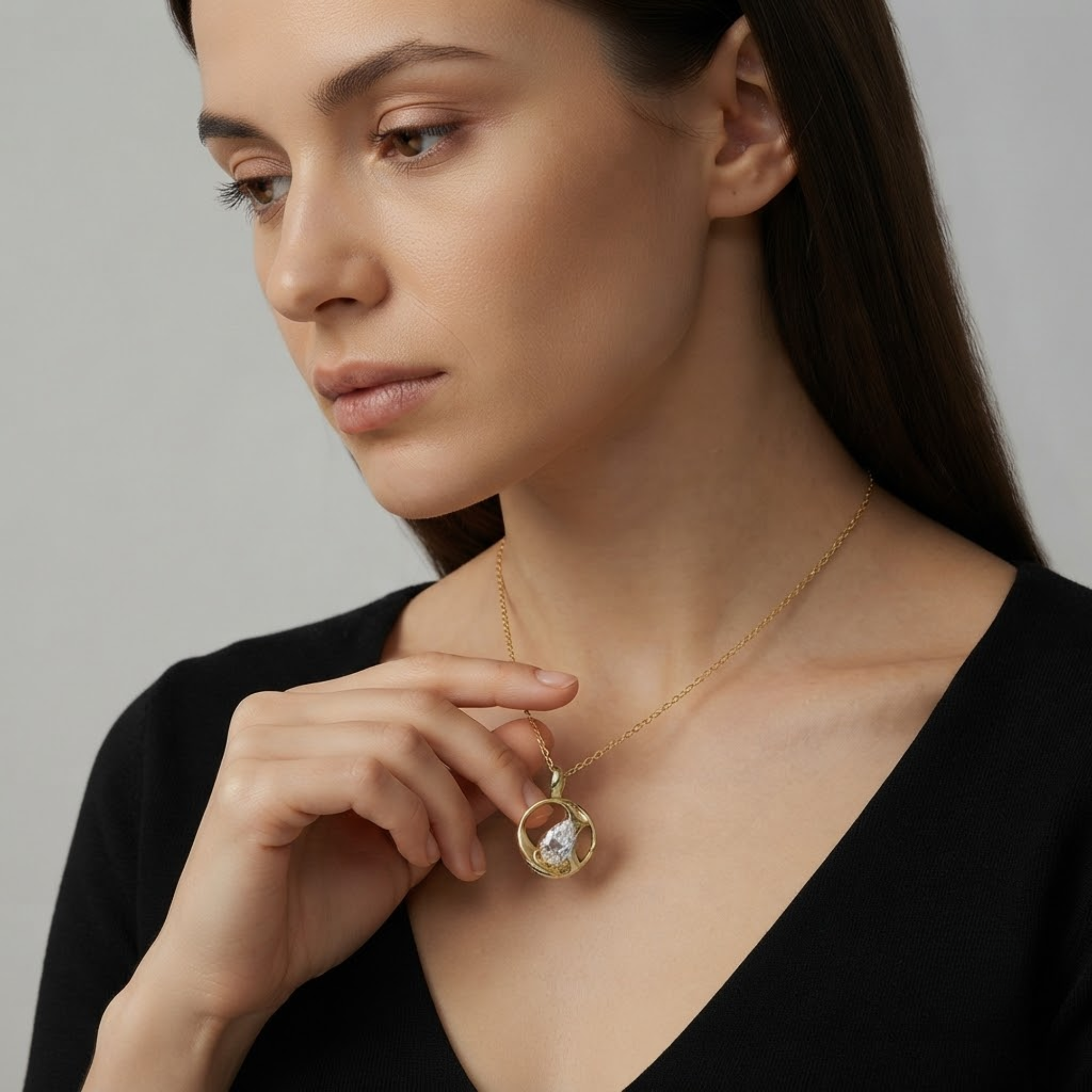 Pear Diamond Necklace