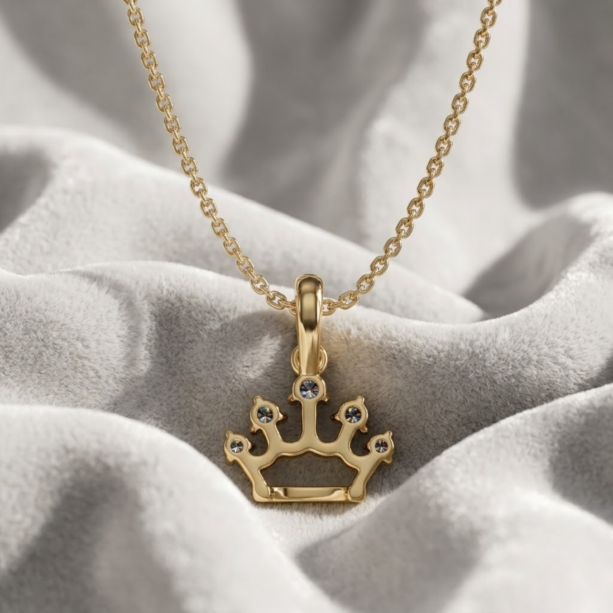 14K Women’s Crown Diamond Pendant