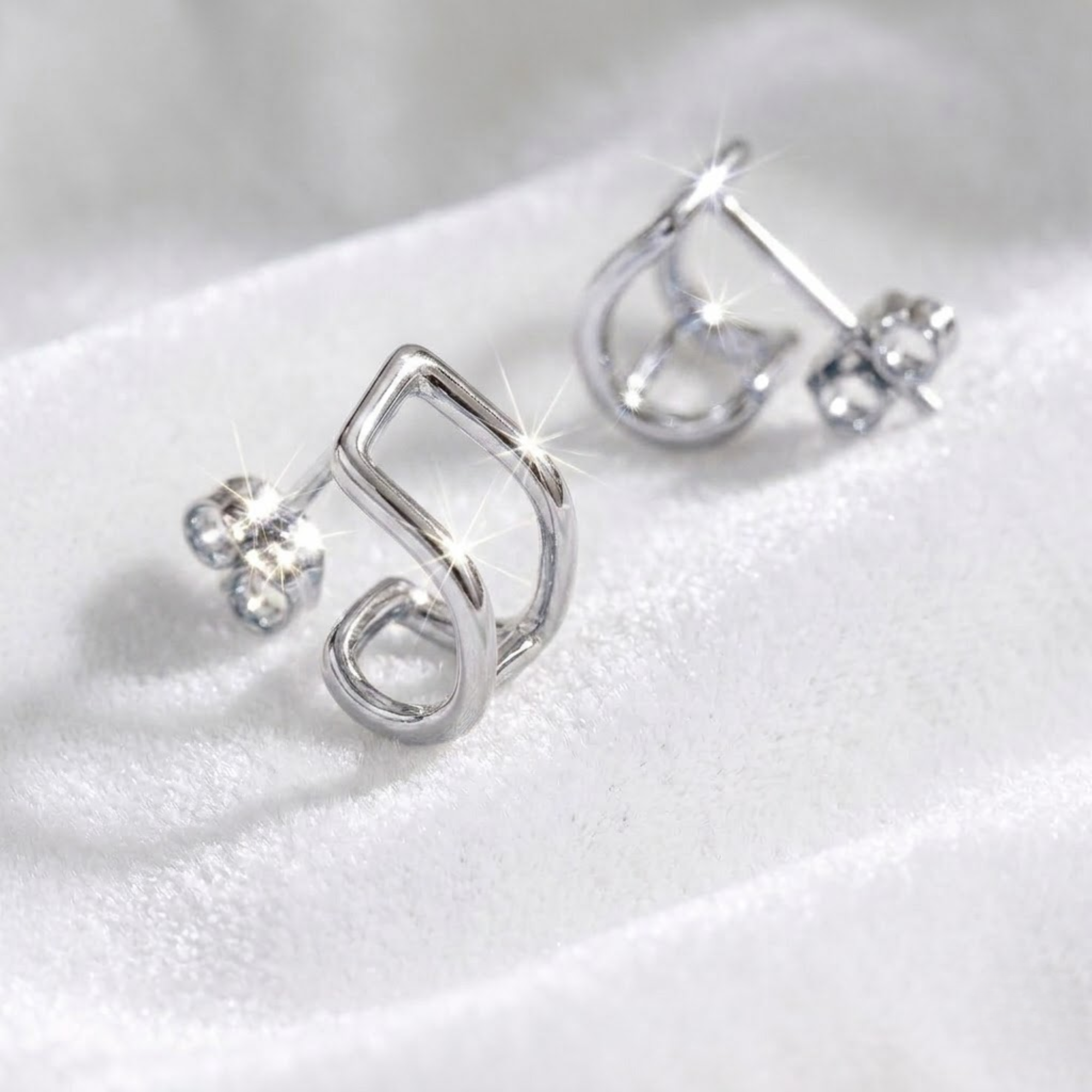 Huggie Square Jacket Earrings