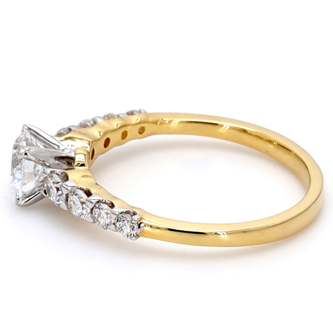14K Gold Round Lab Grown Diamond Engagement Ring