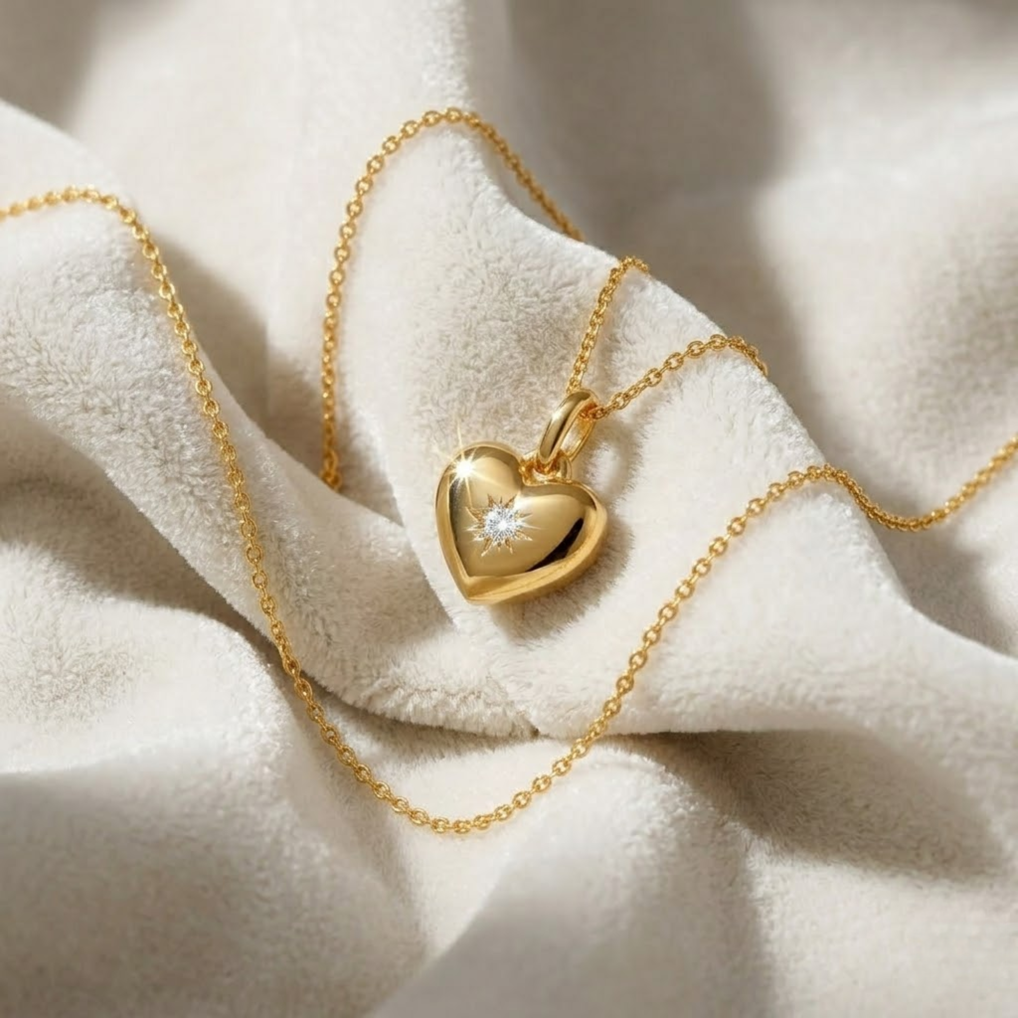 Heart Shaped Round Diamond Prong Setting Necklace