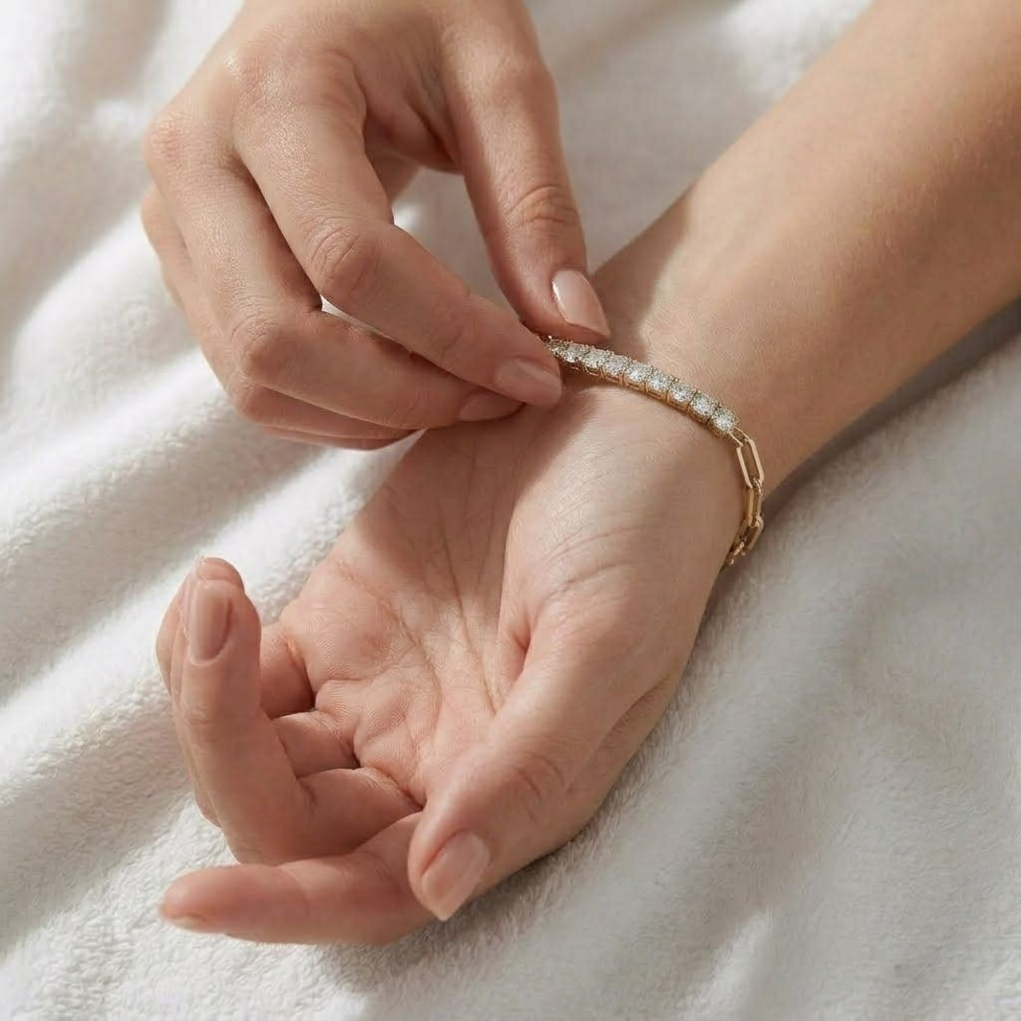 Half Tennis Half Paperclip Bracelet