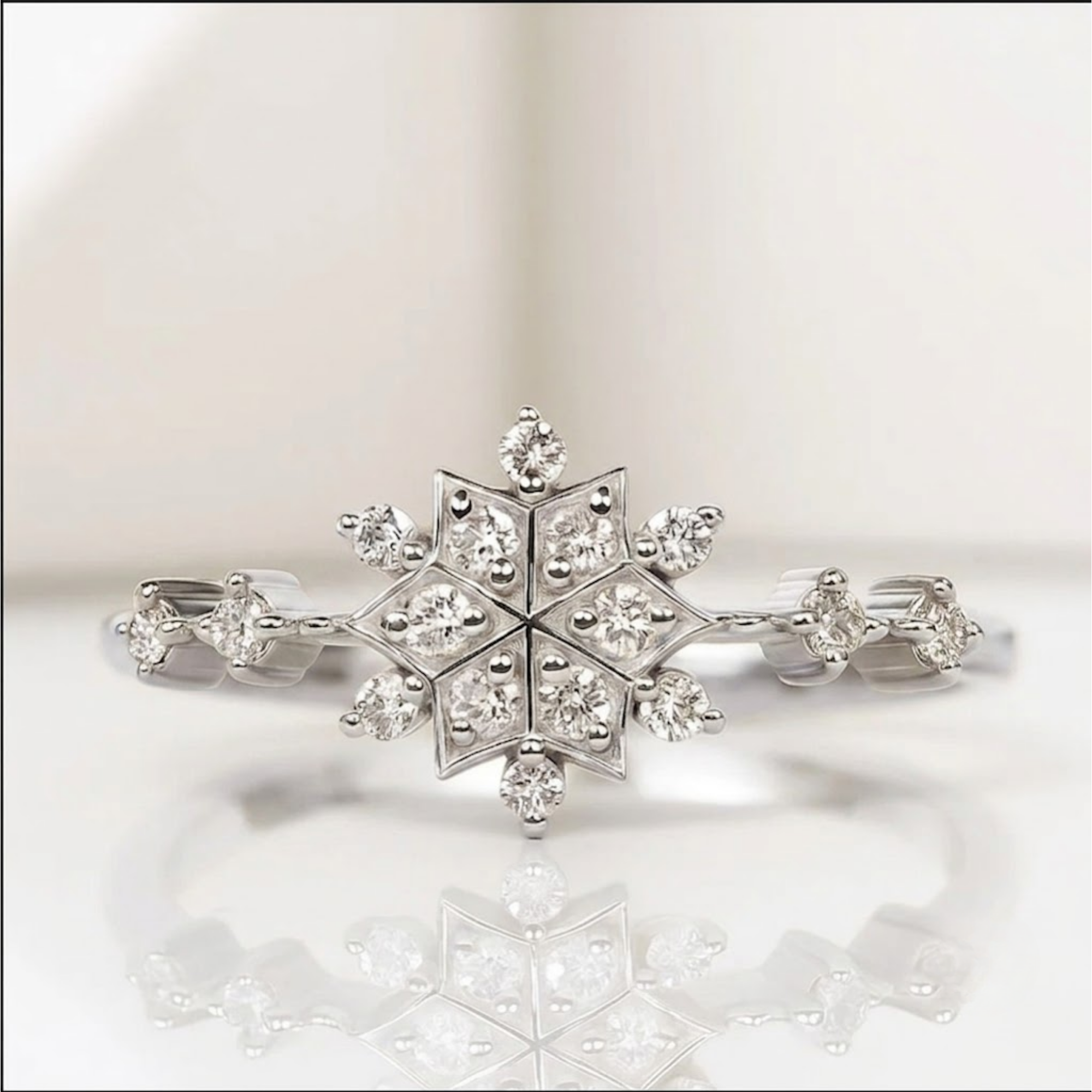 Minimalist Snow Flower Cluster Ring