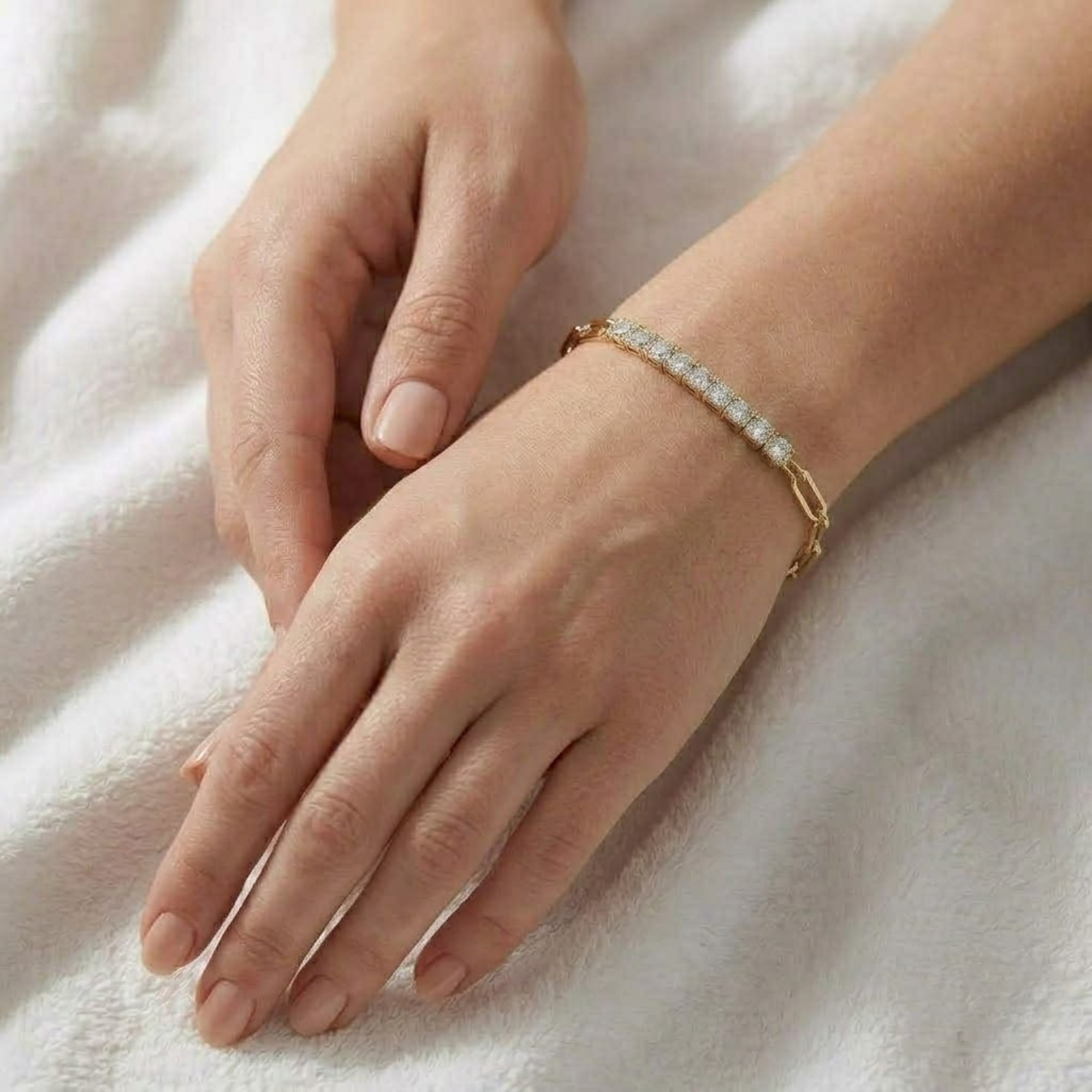 Half Tennis Half Paperclip Bracelet