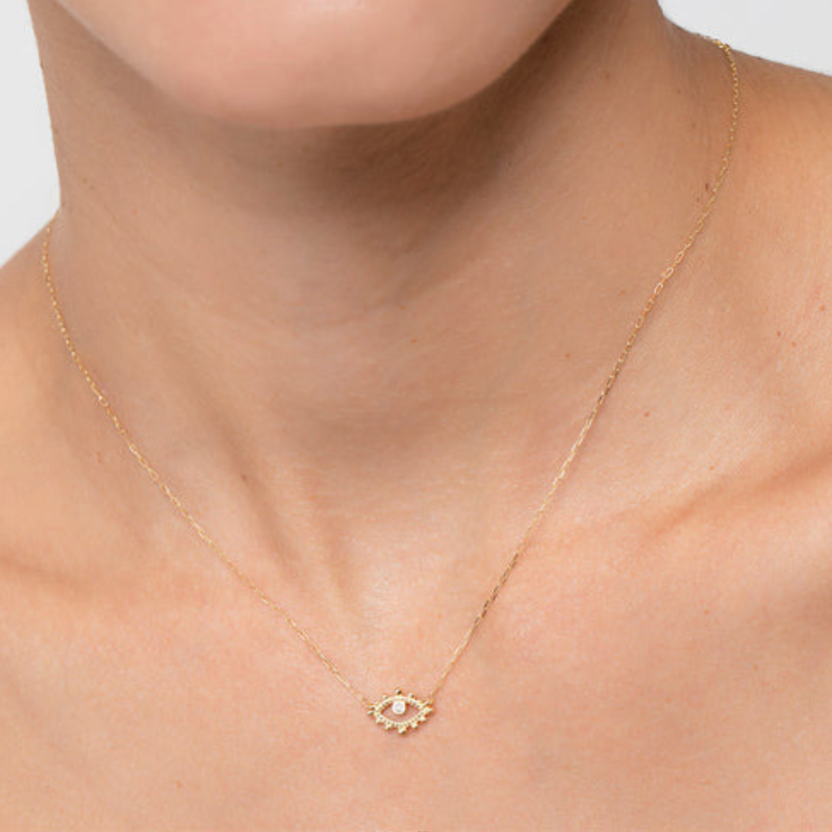 Diamond Eye Pendant Necklace