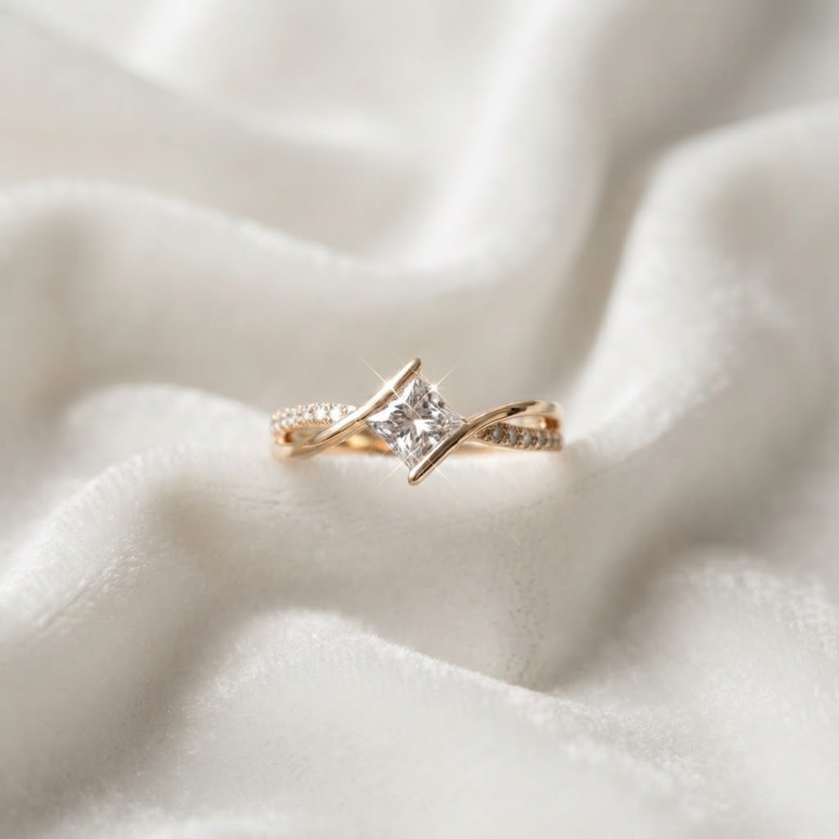 Princess Cut Bypass Diamond Ring