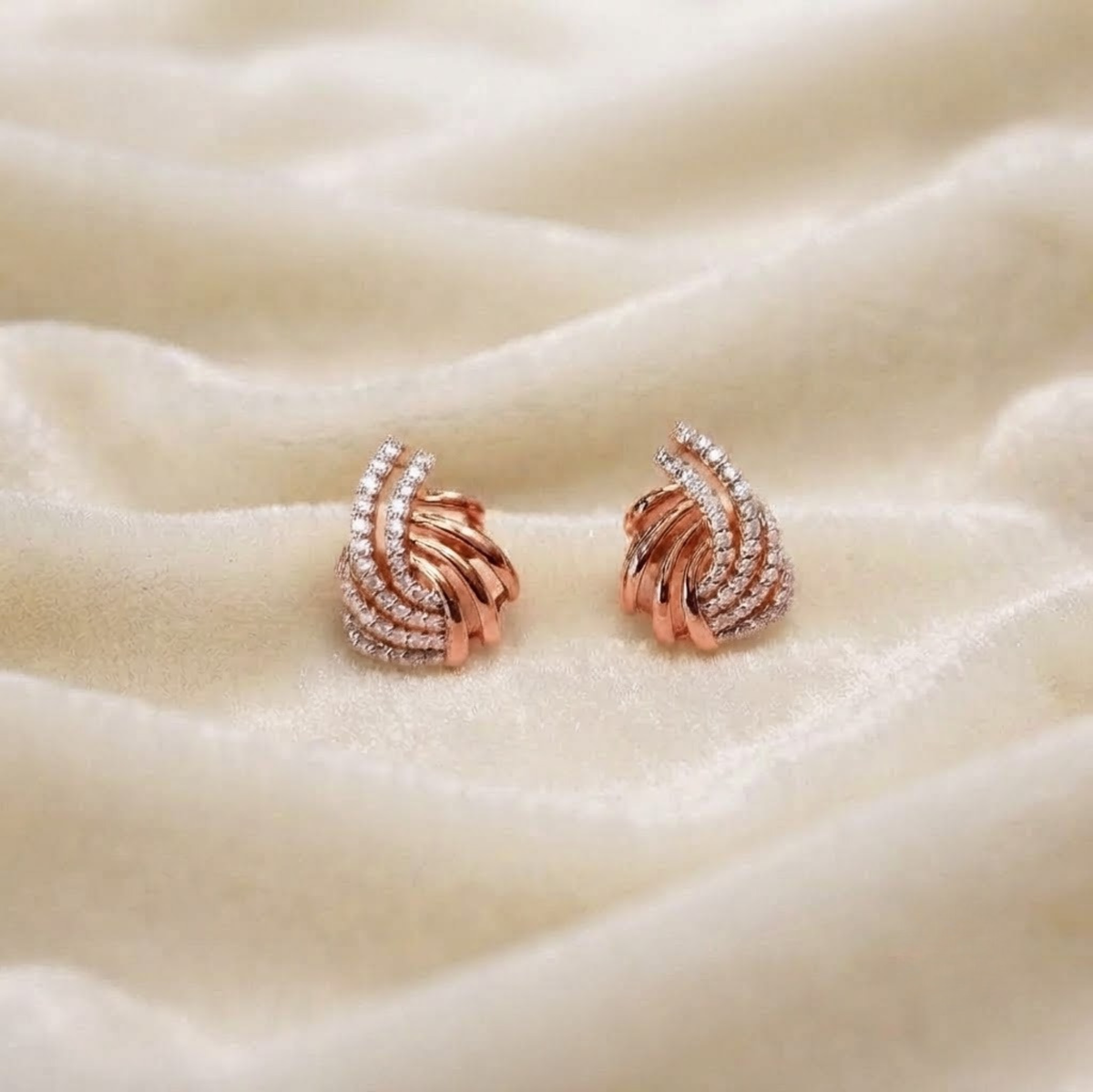 Diamond Fan Cluster Earrings