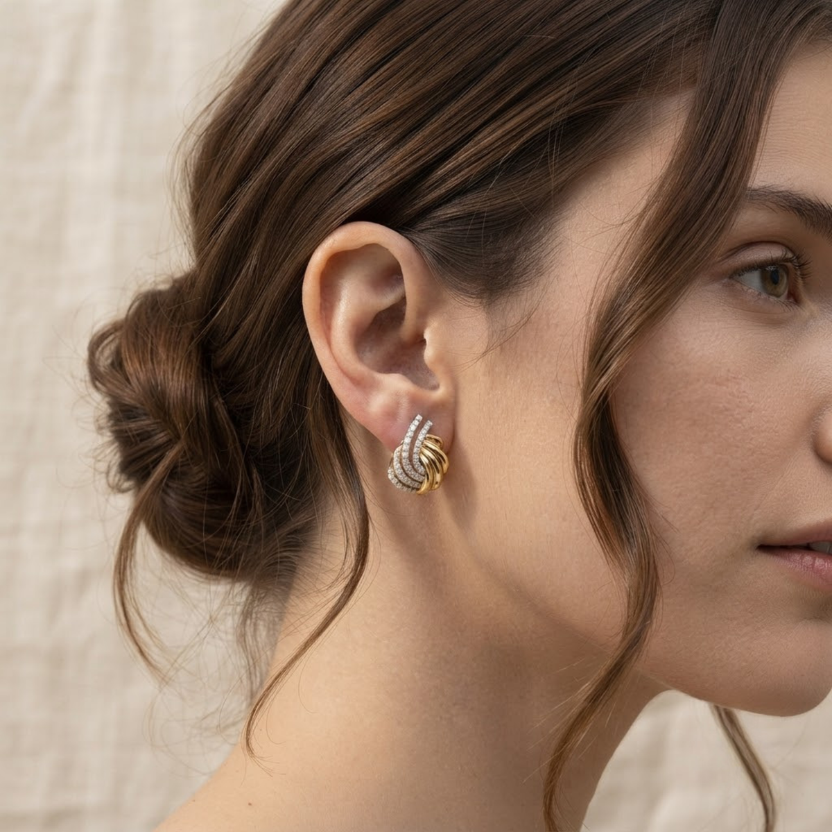 Diamond Fan Cluster Earrings