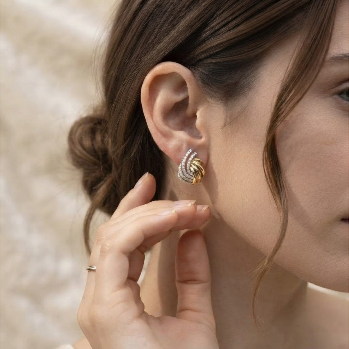 Diamond Fan Cluster Earrings